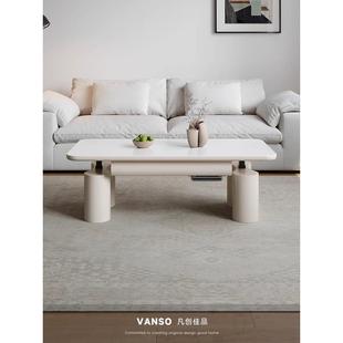 汐木新款 电动升茶岩板客YUN厅现代烤火取暖多功能餐桌降一可体几