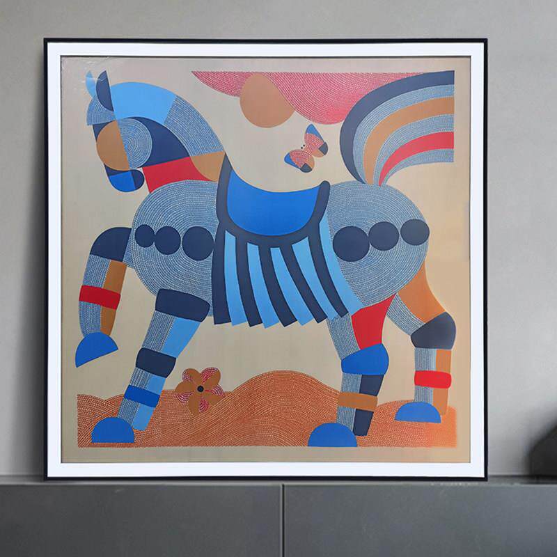 丝巾装裱140*140留白相框裱画 画无失真围巾画 画框制作挂墙装饰