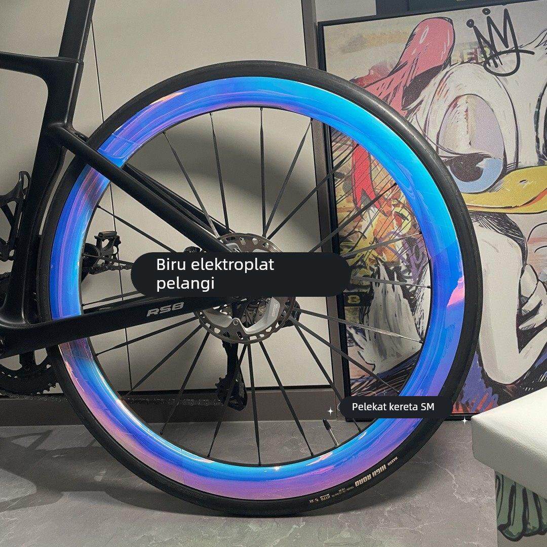 公路自行车整圈轮组改色满轮贴纸炫彩防刮防水轮毂车轮圈纯色贴膜