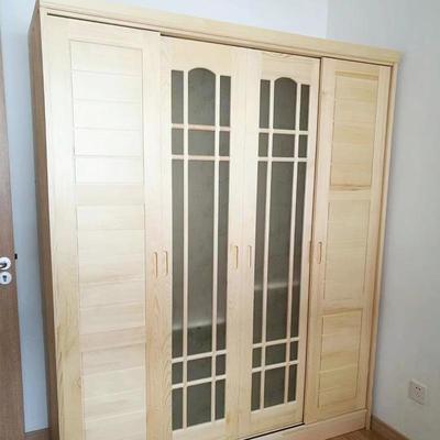 实木衣柜/户型单门松童木儿柜衣橱小家用卧室收纳双门柜子储物简