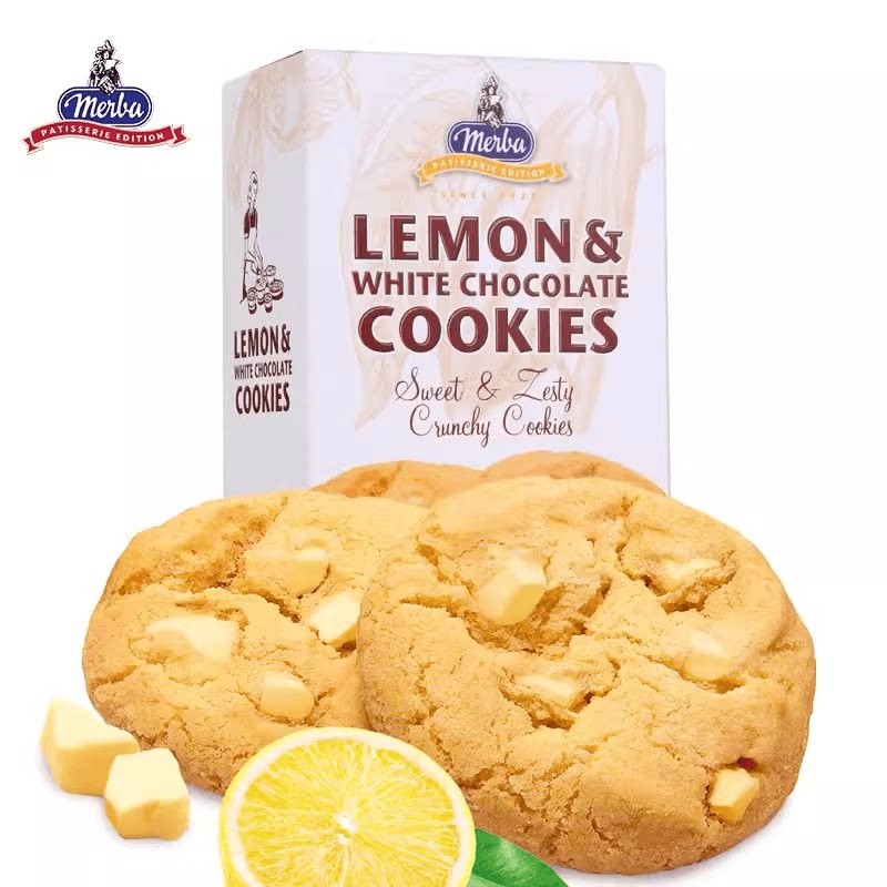 摩巴白巧克力柠檬味曲奇饼干200gMeiba Lemon& Chocolate Cookies