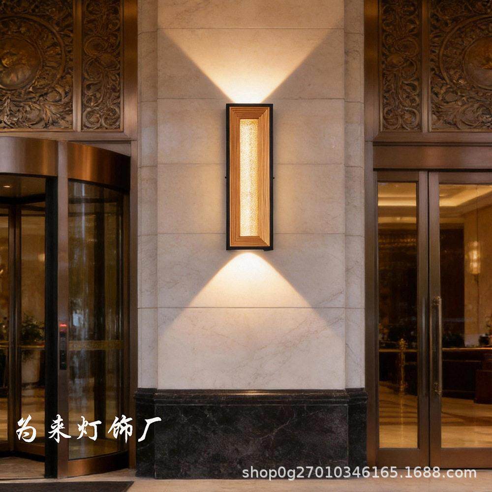 黑+金壁灯酒店大门外墙壁灯户外防雨公园景观花园草坪云石灯led灯