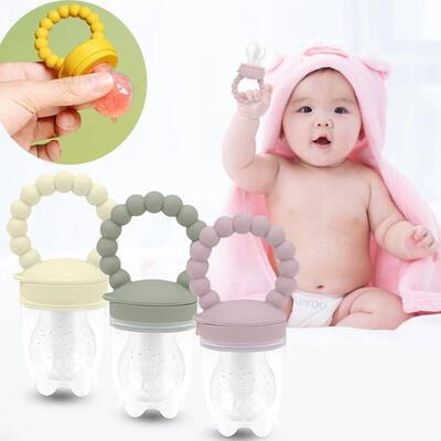 Baby Silicone Fruit Pacifier Feeder With Dust ver Nipple Tea
