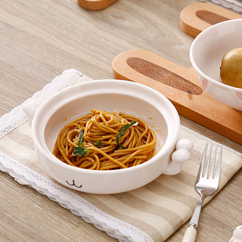 熊猫碗陶瓷碗带盖碗可爱一人食餐具套装创意个性碗宿舍用学生家用