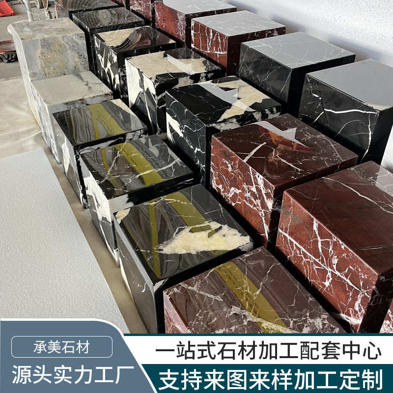 工厂定制摆件花座底座墩子天然大理石客厅落地高低展示台装饰立柱