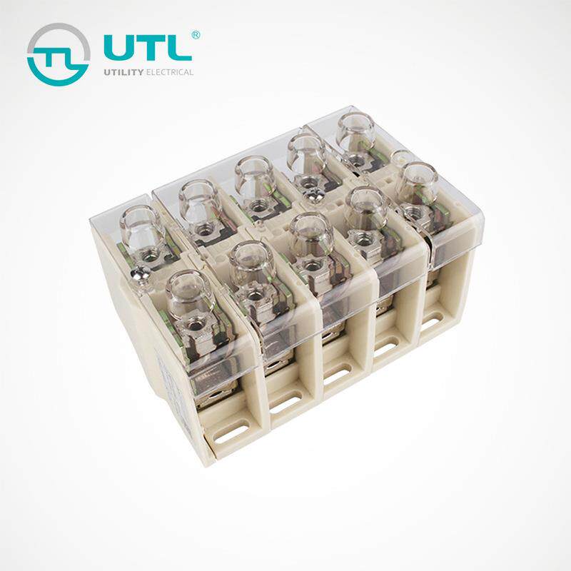 尤提乐JUT5-240大平方大电流端子排35-240平接线端子卡导轨安装