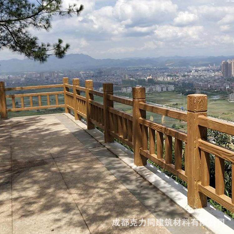 新款直销水泥仿木护栏景区河边户外栅栏河道公园池塘仿树藤混凝土