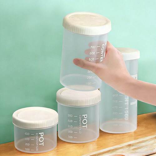 Airtight plastic food containers, storage jars for nuts, gra