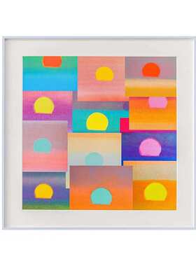 安迪沃霍尔艺术作品北欧ins挂画抽象简约日出装饰画小众卧室挂画