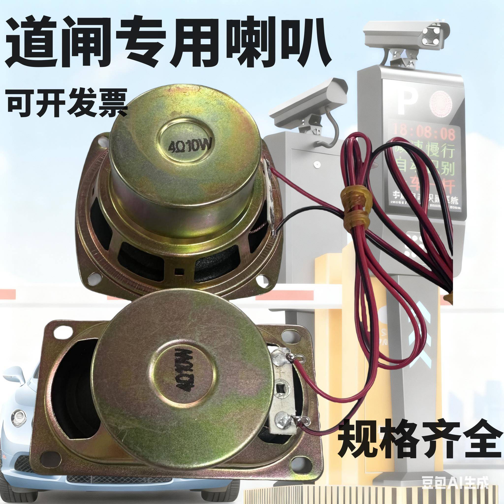包邮 通用道闸机喇叭4R4欧/8欧5W10W20W 带线停车场车牌识别喇叭