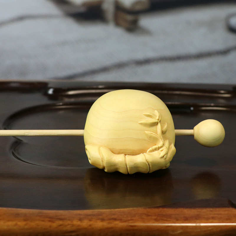 黄杨木雕竹节木鱼节节高升木质随身携带手把件打击乐器佛系念摆件