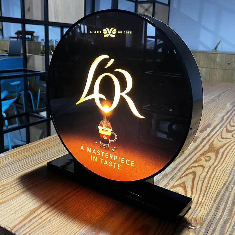 充电发光台卡亚克力桌面展示牌立式LED桌牌单瓶陈列展示架