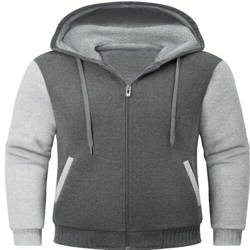 Warm color blocked sweatshirt men's long sleeved sports