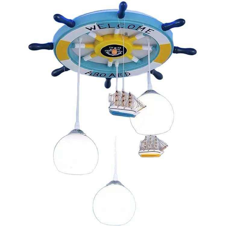 儿童房吊灯地中海风格男孩卧室灯幼儿园游乐园LED卡通护眼吸顶灯,家装灯饰光源,智能吸顶灯,淘宝优惠券,粉丝福利购,淘宝优惠卷