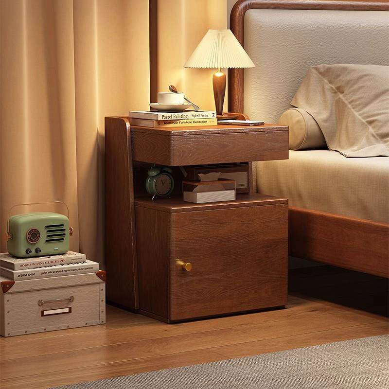 实木床头柜保险箱一体家用卧室小型智能保险柜带密码锁主卧收纳柜