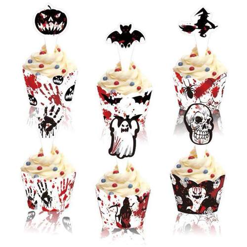 Halloween cake plugins Paper card party holiday decorations