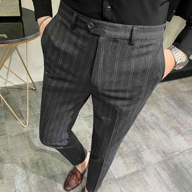 裤子男条纹西裤男春季款男士休闲裤韩版潮流修身小脚裤商务0118r,男装,西裤,淘宝优惠券,粉丝福利购,淘宝优惠卷