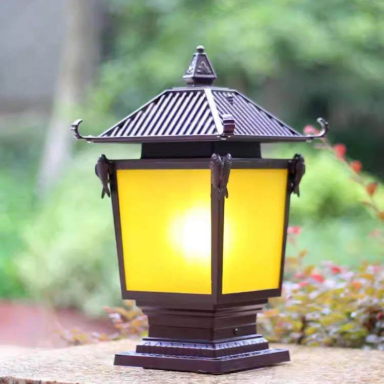 太阳能墙头灯柱头灯门柱灯仿古庭院灯花园led大门户外欧式围墙灯