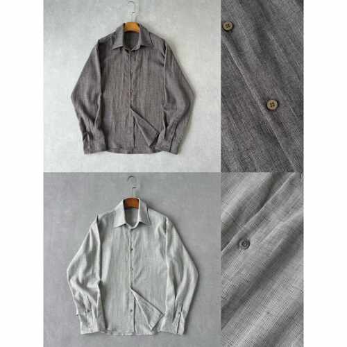H1c 光影*亚麻混纺花纱高智松弛基础通勤衬衫 轻薄春夏/正肩微阔