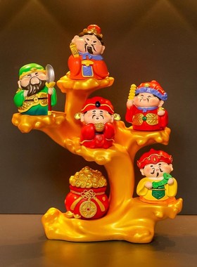五路财神爷摆件新年春节招财旺宅客厅玄关桌面电视柜装饰摆设
