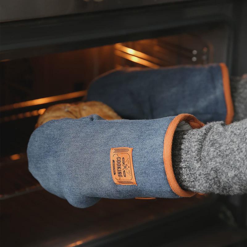 批发莫语牛仔防烫手套隔热手套烤箱耐烤炉微波炉烘焙防热厨房