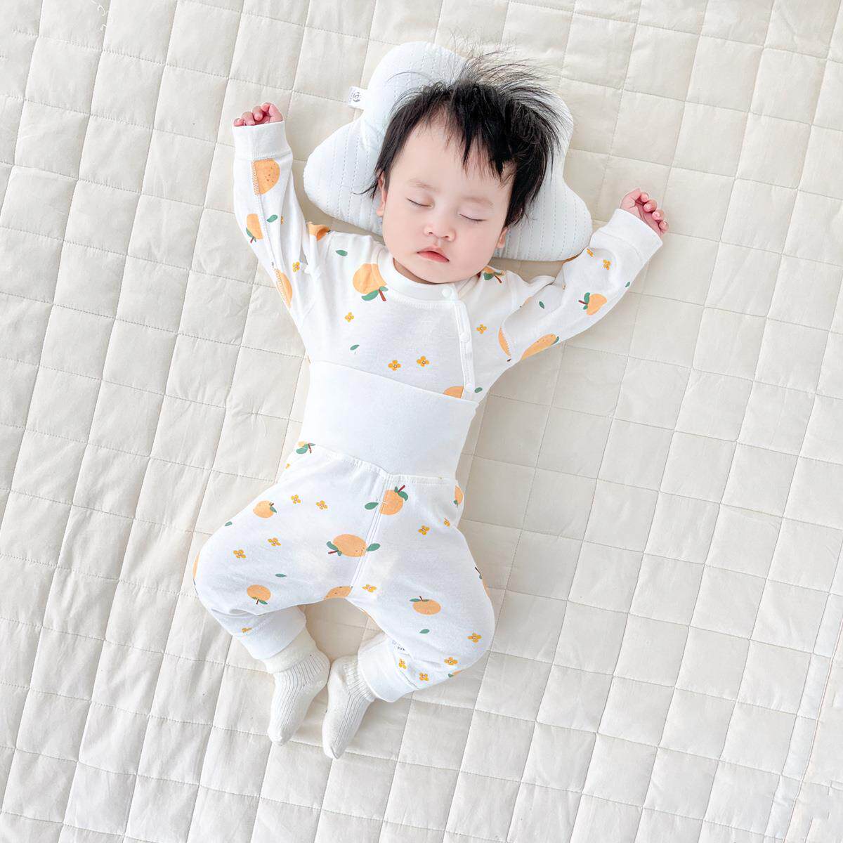 宝宝秋衣秋裤打底衣服6婴幼儿睡衣内衣6纯棉春秋高腰护肚分体套装