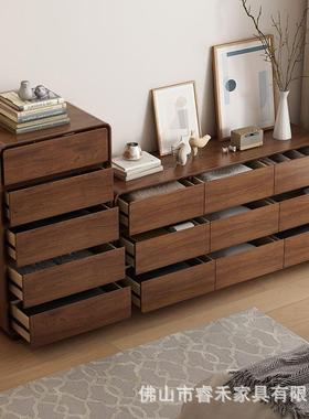 卧斗柜收纳柜主卧室斗床尾九斗柜客厅储物量柜靠墙实82864木框大