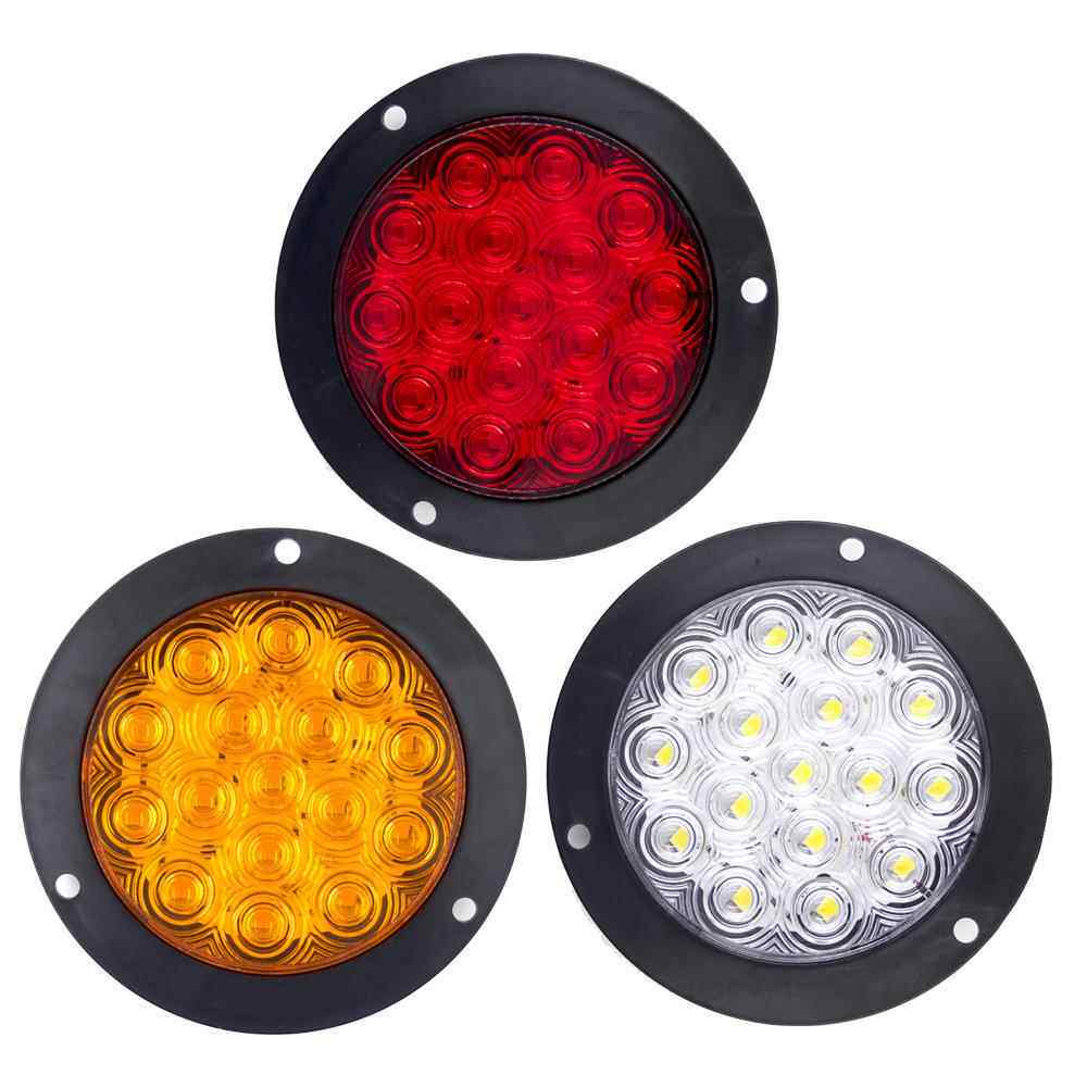 跨境外贸12V24V通用电压14cm圆形LED卡车尾灯16LED红黄白色尾灯