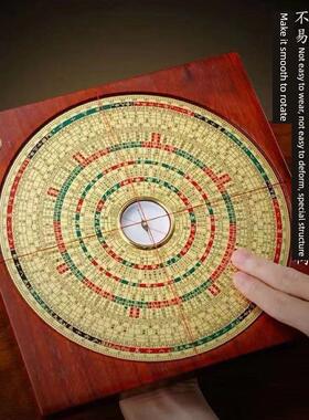 正品万福堂纯铜红木罗盘5/7/8/9寸高精度三元三合综合专业风水盘