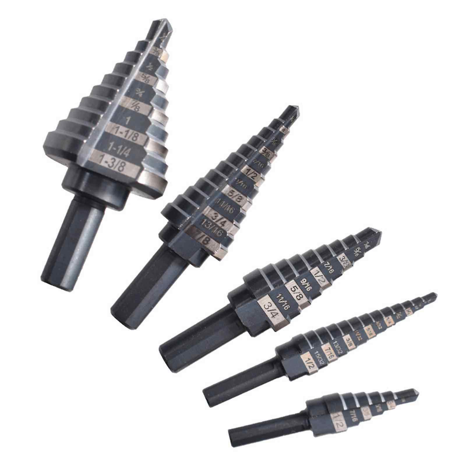 4241高速钢英制阶梯钻5金件套铝盒SLN宝塔角钻头属孔开用三柄开孔