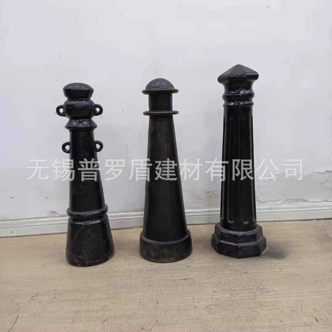 工地铸铁立柱景观隔离墩海边防护栏杆铸铁罗马立柱河道装饰铁链桩