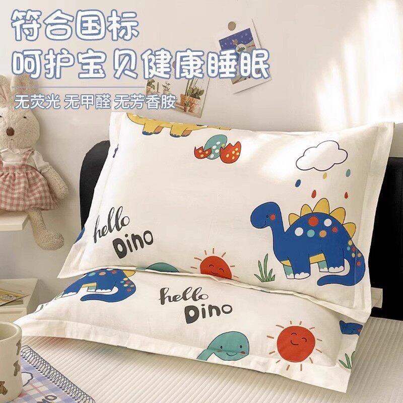 纯棉儿童枕套一对装30x50枕头套单个40x60卡通枕芯内胆套
