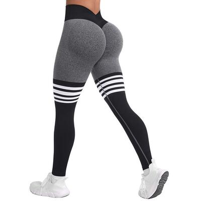 Women Striped Print Leg Pants Comfortable Breathable