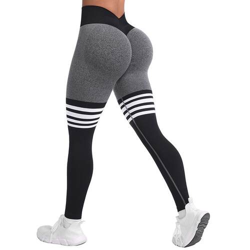 Women Striped Print Leg Pants Comfortable Breathable
