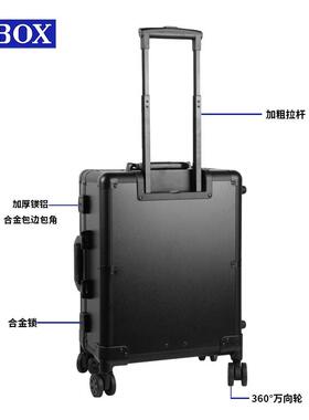 OBOX专业化妆箱跟妆师带灯化妆师专用跟妆箱钢化玻璃镜纹绣拉杆箱