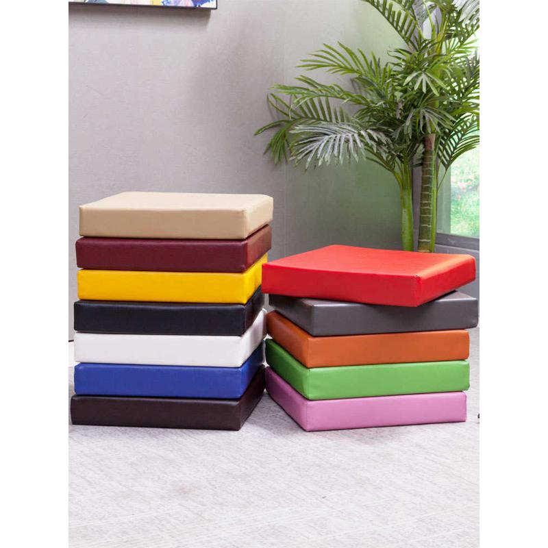 皮革沙发坐垫卡座餐椅换鞋凳软包加厚飘窗方形高密度海绵垫子