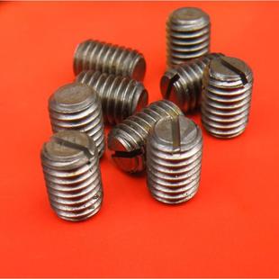 SUS304不锈钢一字割槽平端机米GB73公制标准牙距M3系列