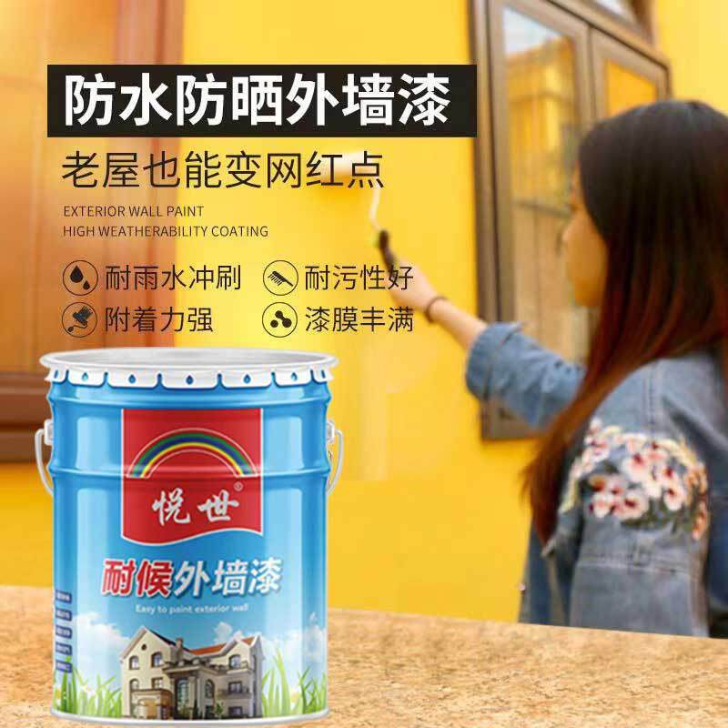 外墙乳胶漆防水防晒别墅乡村室外自刷油漆涂料白色耐久墙面漆大桶