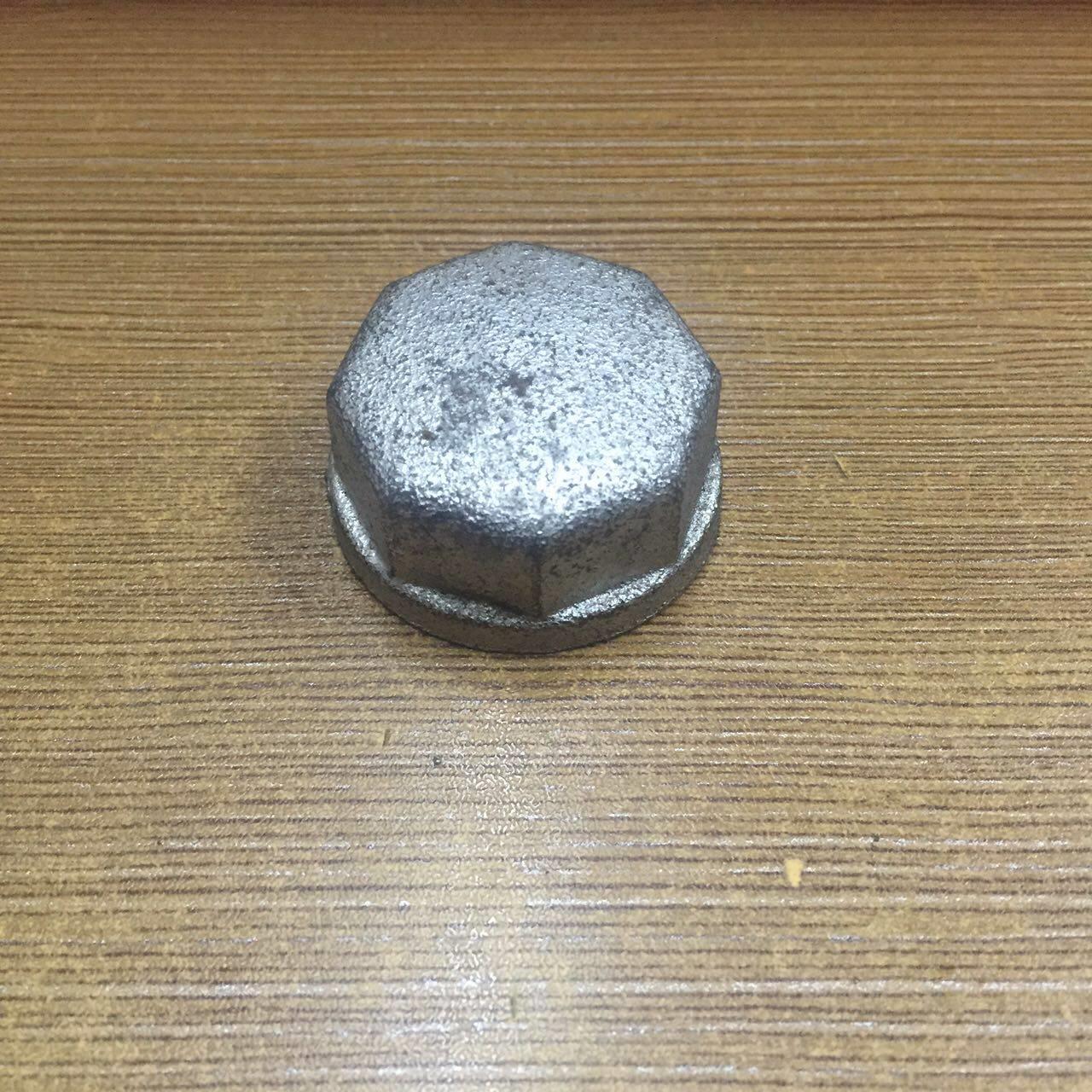 镀锌管帽4分6分1寸2寸50内丝堵头闷头65 80玛钢镀锌管件堵水管帽图片