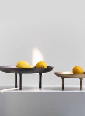 约现代创OCG意三足金属果盘托盘样板房家居摆件形桌餐装饰品简摆