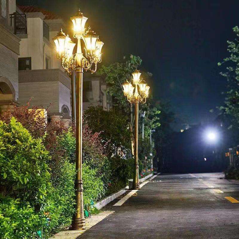 欧式户外庭院灯防水花园别墅高杆照明路灯室外公园广场复古景观灯