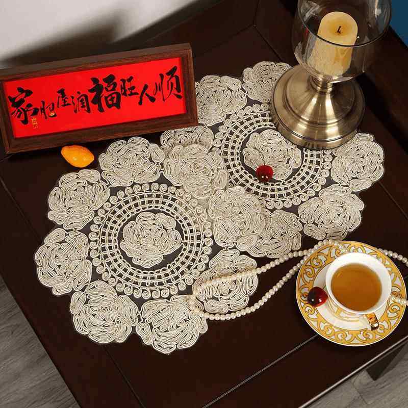 刺绣餐垫杯垫家用防滑隔热垫酒店花瓶装饰垫子高端复古刺绣多用垫,居家布艺,餐垫,淘宝优惠券,粉丝福利购,淘宝优惠卷