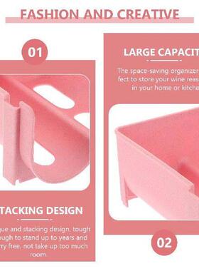 4 Pcs Stacked Rack Pink Bottle Stoppers ganizer Soda