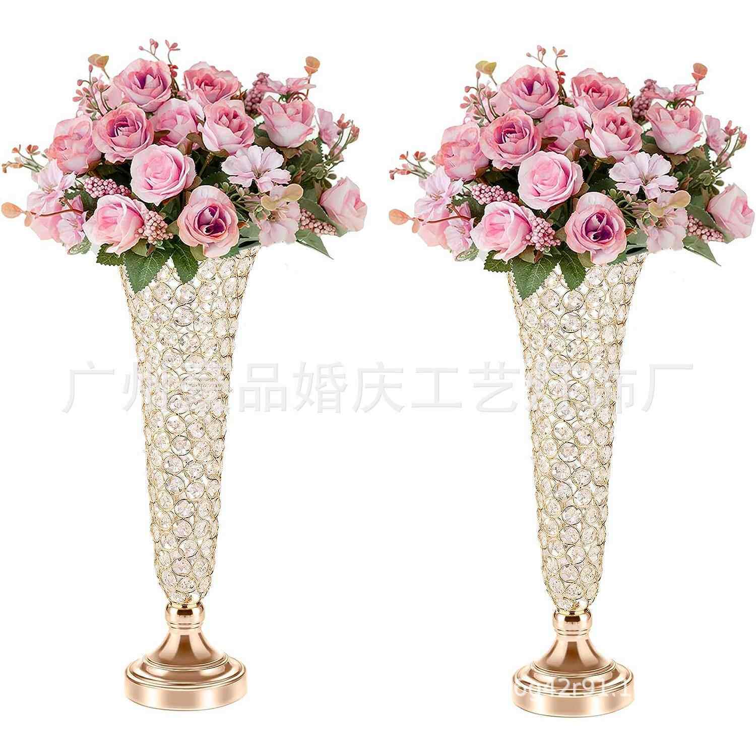 桌面摆饰花瓶婚礼花架水晶花瓶摆饰晚宴派对活动生日家居装饰