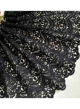 8装米宽黑色丝I装溶蕾花服边2水辅料YD服厘衣白下裙配布件摆艺饰