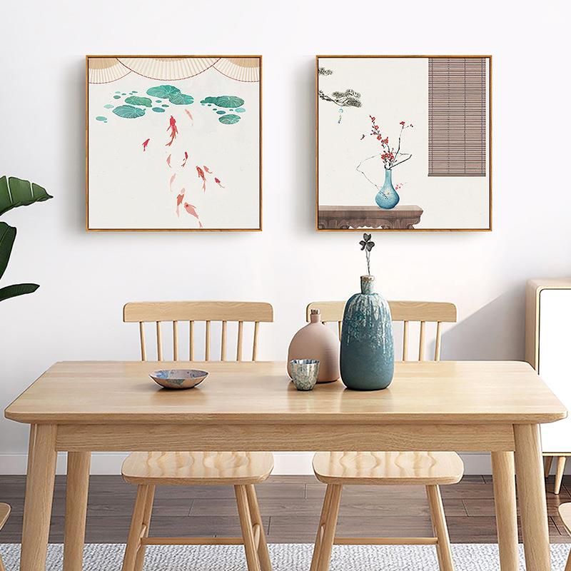海棠依旧新中式客厅挂画中国风餐厅墙面装饰画风铃卧室玄关墙壁画