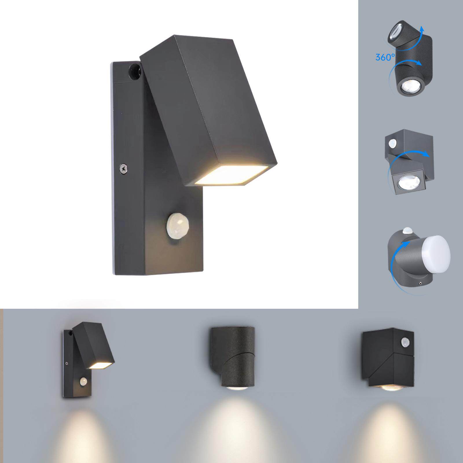 简约现代LED人体感应户外防水壁灯大门过道室外庭院别墅工程灯