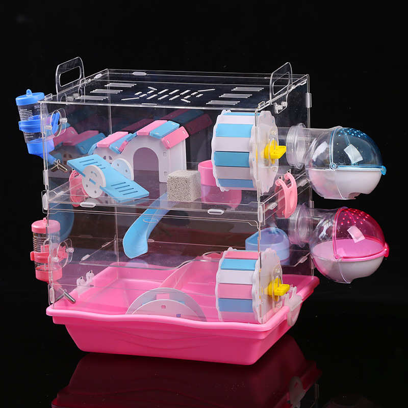 仓鼠笼子三层豪华别墅城亚克力基础笼仓鼠窝宠物金丝熊笼别墅