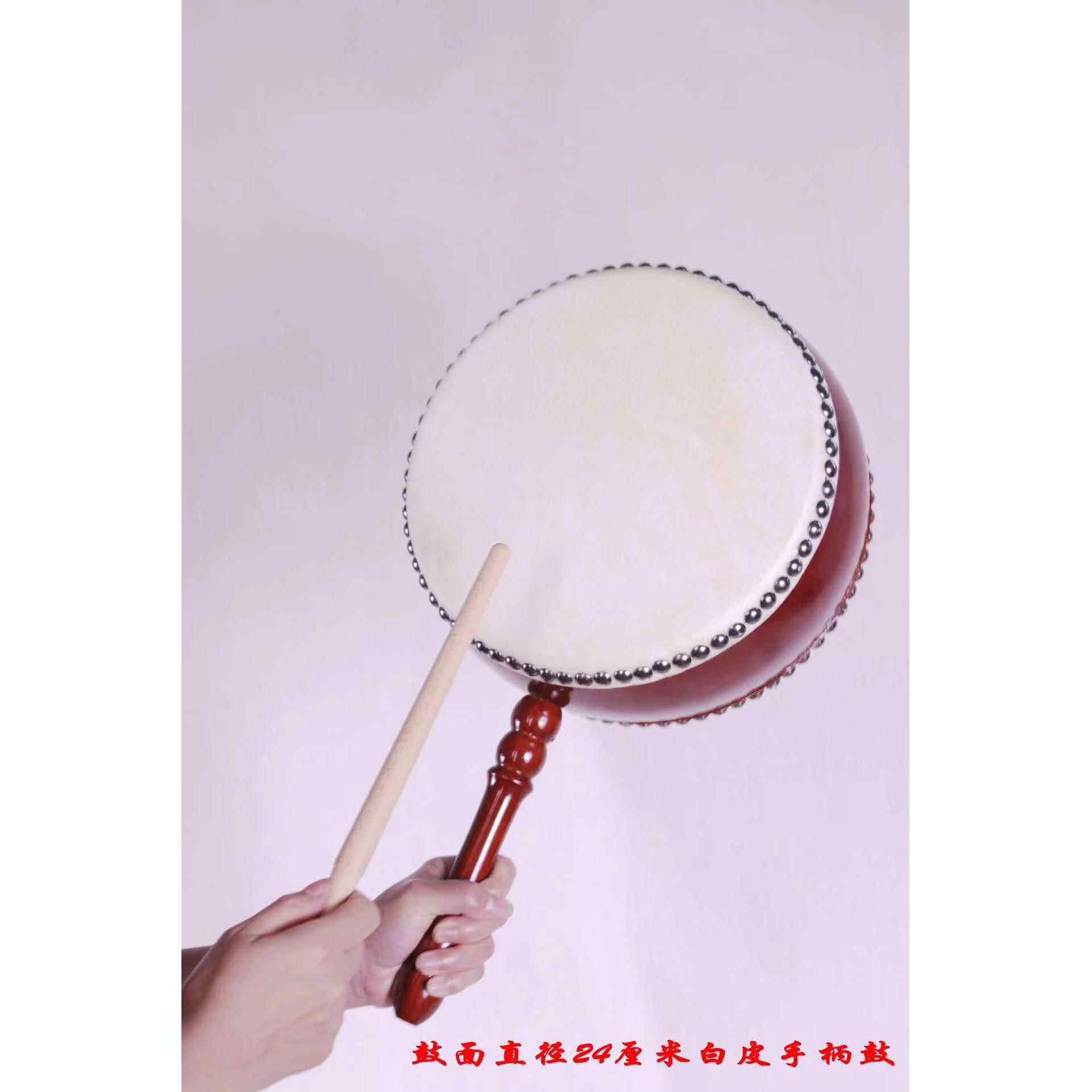 正品实木直柄牛皮鼓打击器品法乐会用堂鼓高音台扁湾工艺铃鼓寺院
