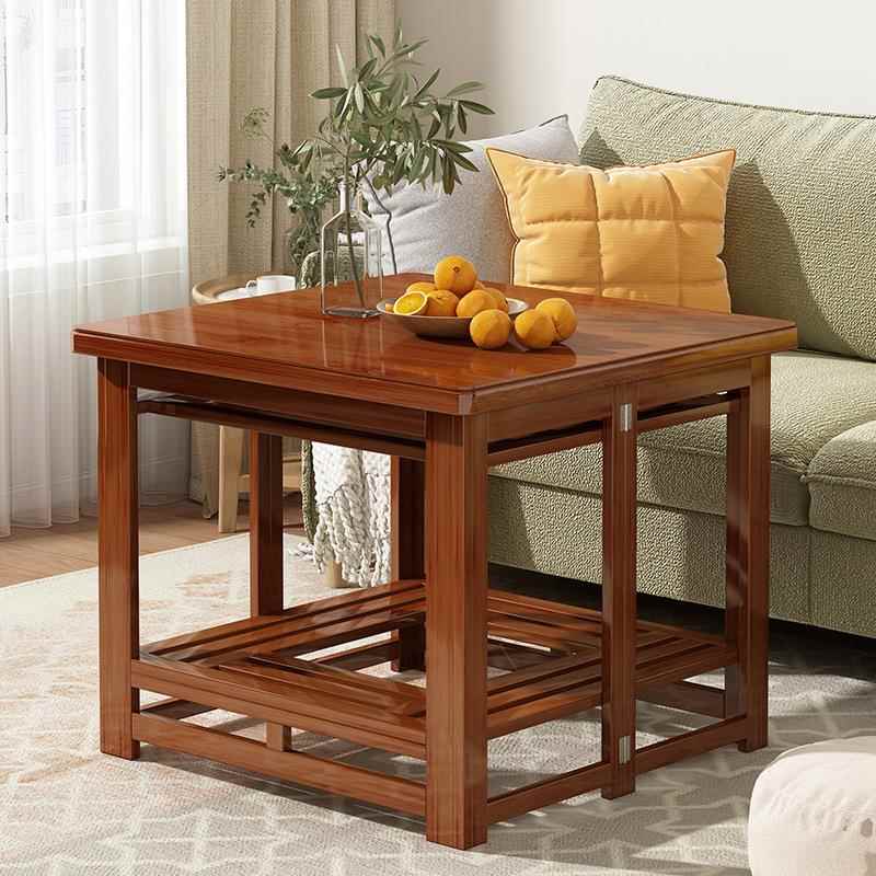 烤火桌家用折叠烤火桌楠竹餐桌架正方形实木多功能冬季用电取暖桌